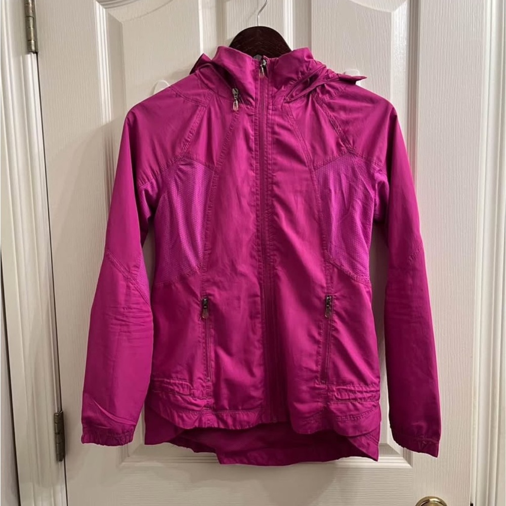Pink Hooded Windbreaker Jacket